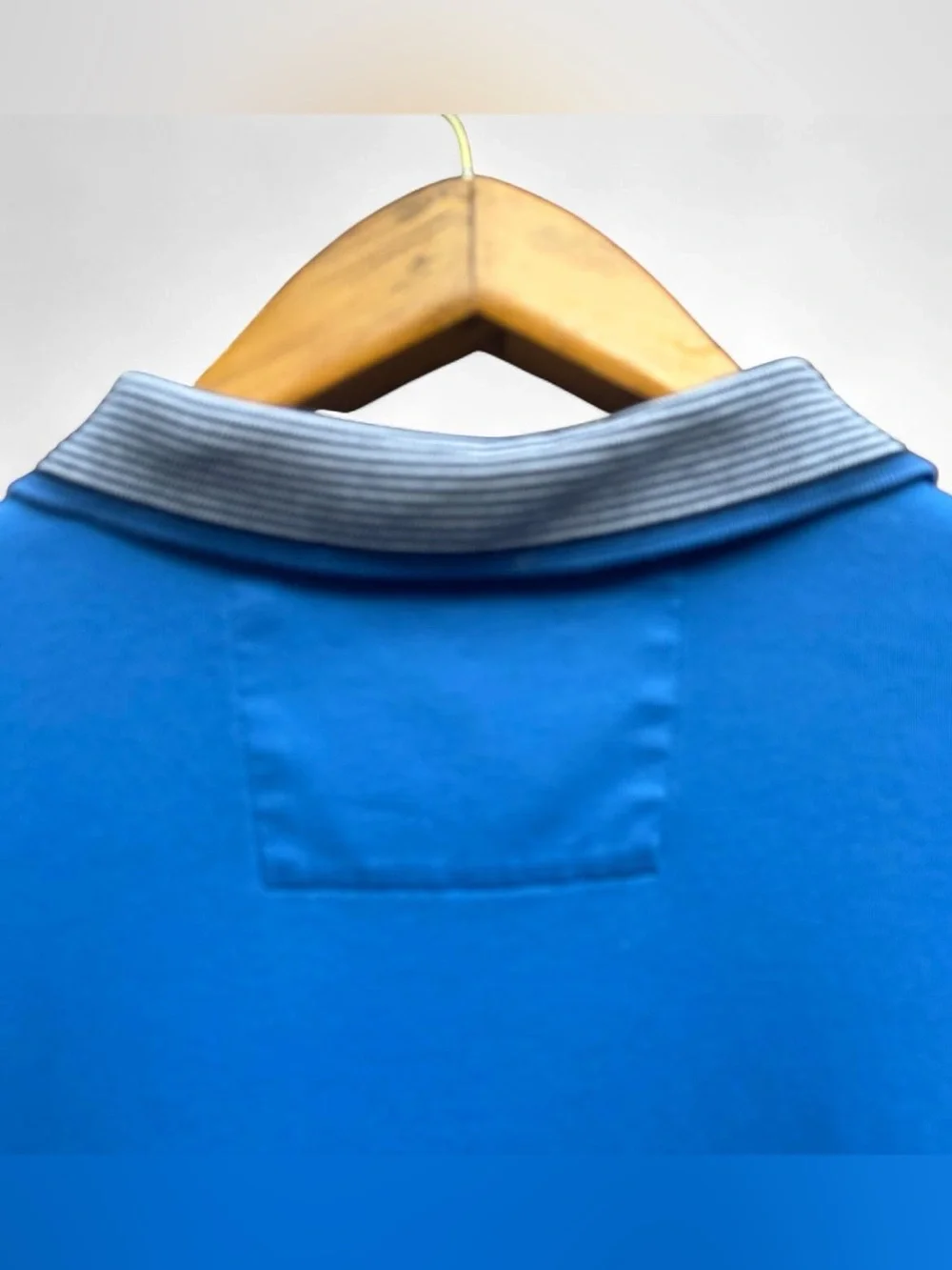 Banana Republic Luxury Touch Polo Shirt Blue Navy White Stripe Solid Men L Large